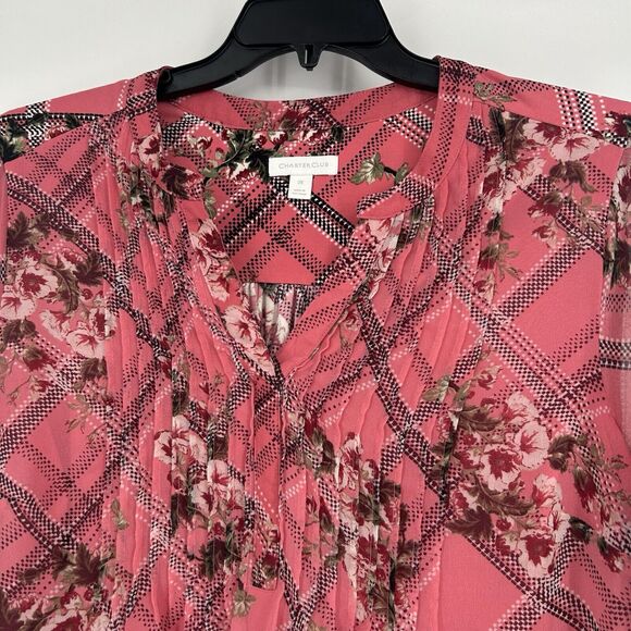 Charter Club Pink Ruffled Long Sleeve Blouse - Picture 2 of 10